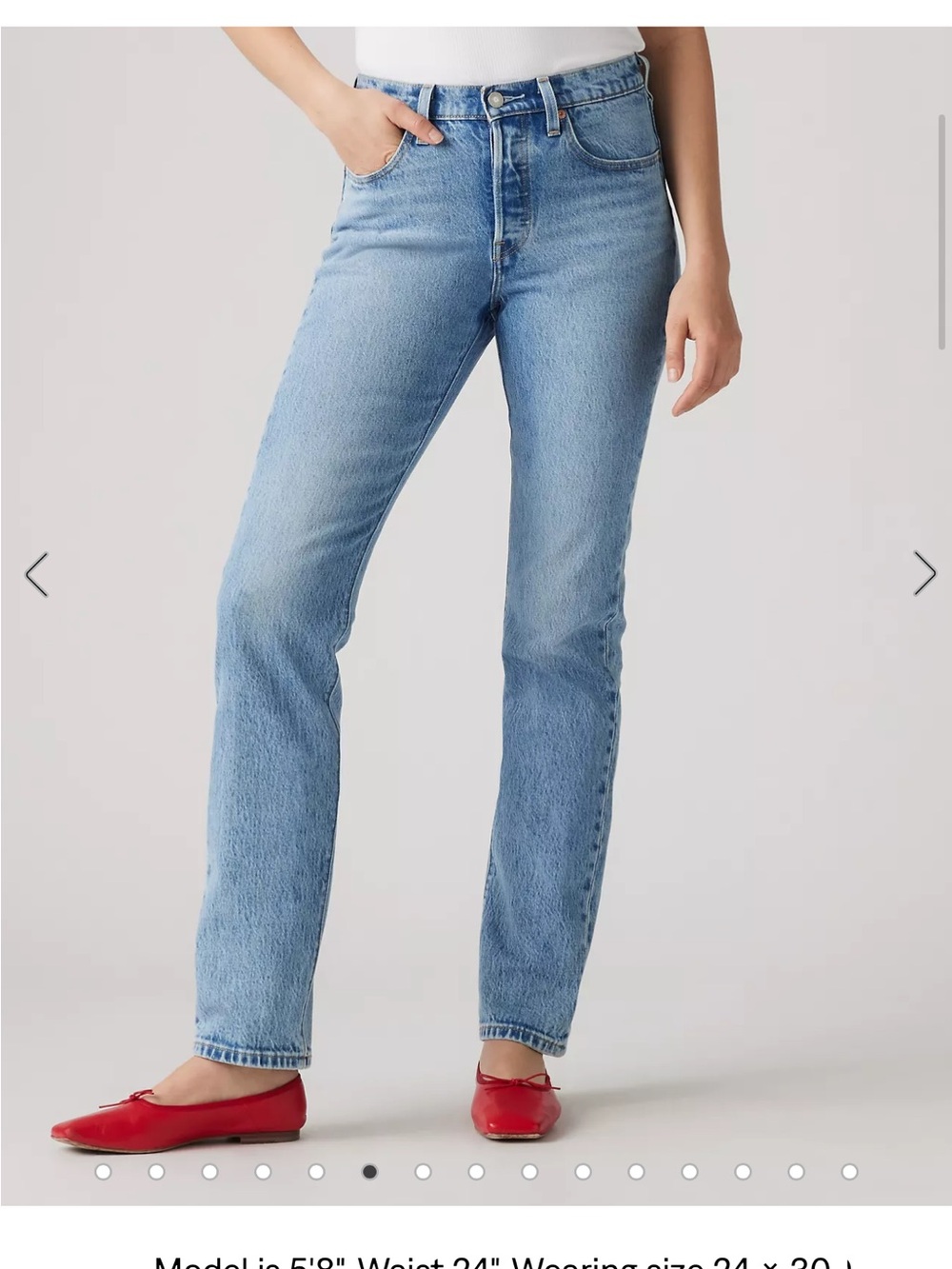 Levi’s Premium 501 Original Fit Button Fly Light Wash Straight Jeans